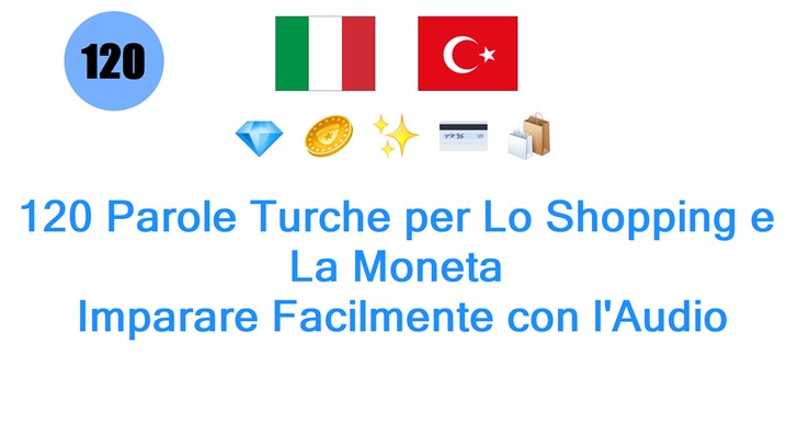 120 Parole Turche per Lo Shopping e La Moneta: Imparare Facilmente con lAudio